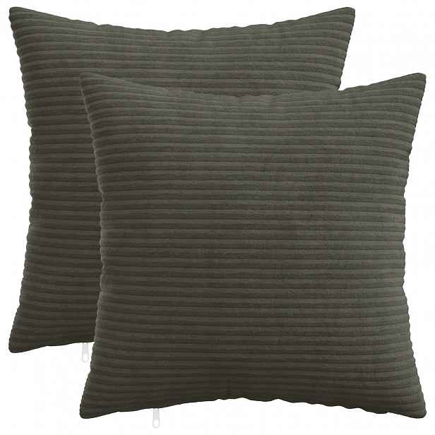 vidaXL Povlak na polštář 2 pcs HEERLEN Antracitová 45 x 45 cm manšestr