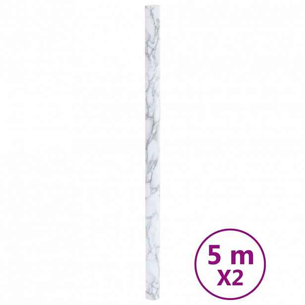vidaXL Tapety na nábytek samolepicí mramorově bílé 90 x 500 cm PVC