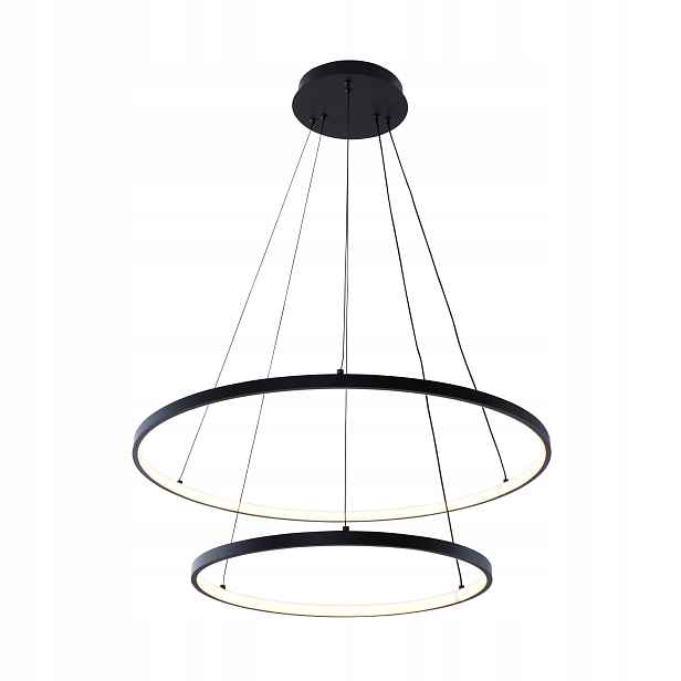 Závěsná lampa Zuma Line Led Breno 2 Kruhy 50W Černá