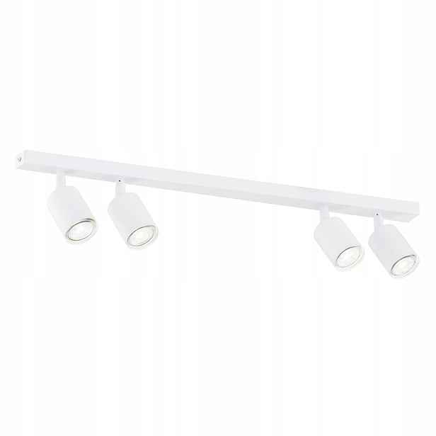 Stropní svítidlo minimalistická, 4 reflektory, bílá lišta 70 cm Emibig