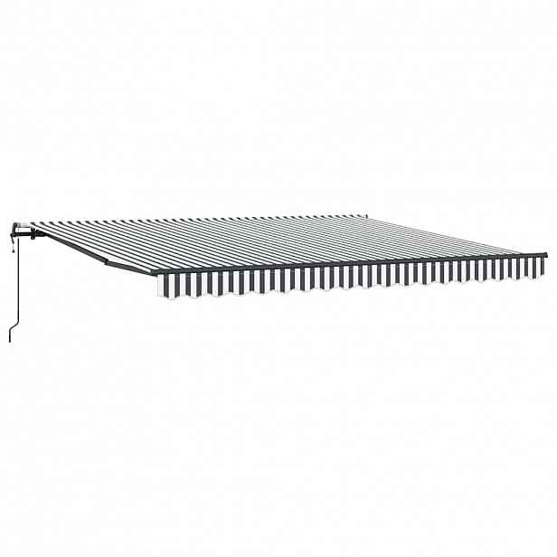 vidaXL Automatická zatahovací markýza antracitová a bílá 400 x 300 cm