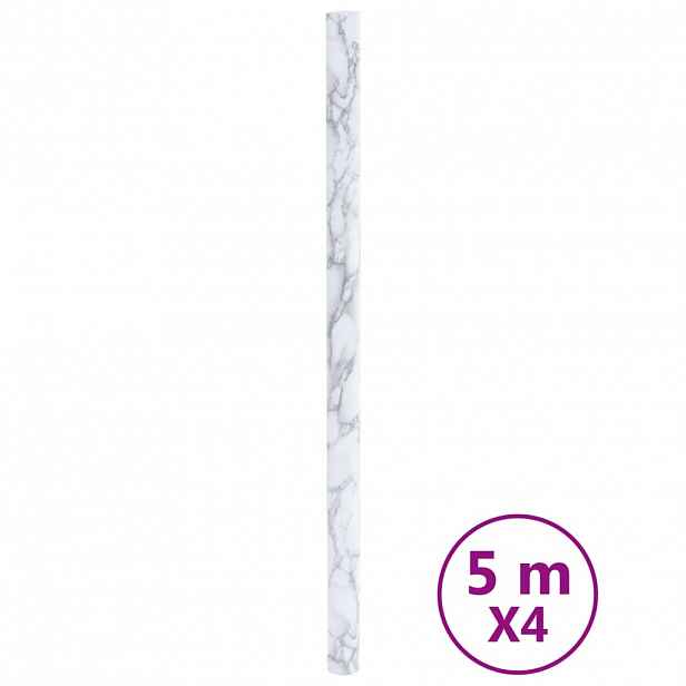 vidaXL Tapety na nábytek samolepicí mramorově bílé 90 x 500 cm PVC