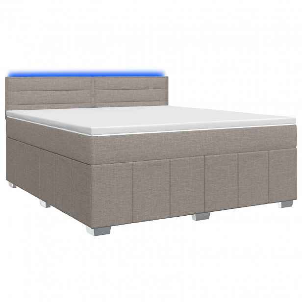 vidaXL Postel boxspring s matrací s čelo Taupe 140 x 200 cm Textil