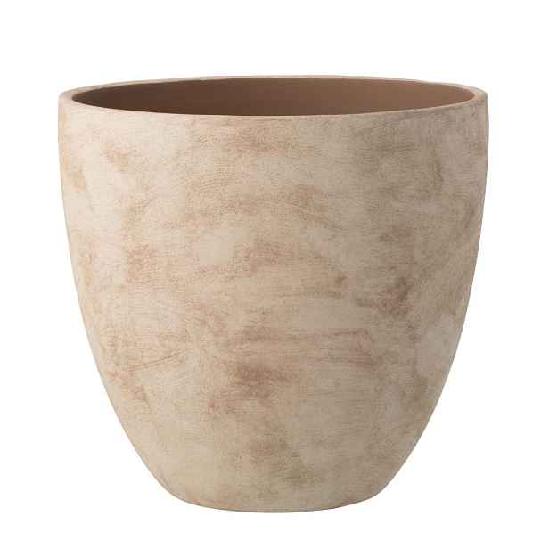 Béžový keramický obal na květináč Larigge XL - Ø 36*34 cm J-Line by Jolipa