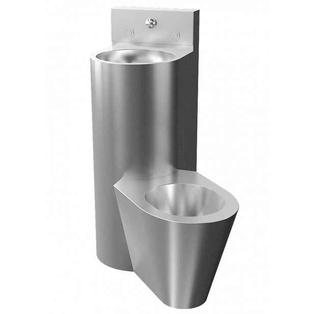 Sanela - WC s umyvadlem do rohu, WC na zemi vpravo, servisní otvor SLWN 18P