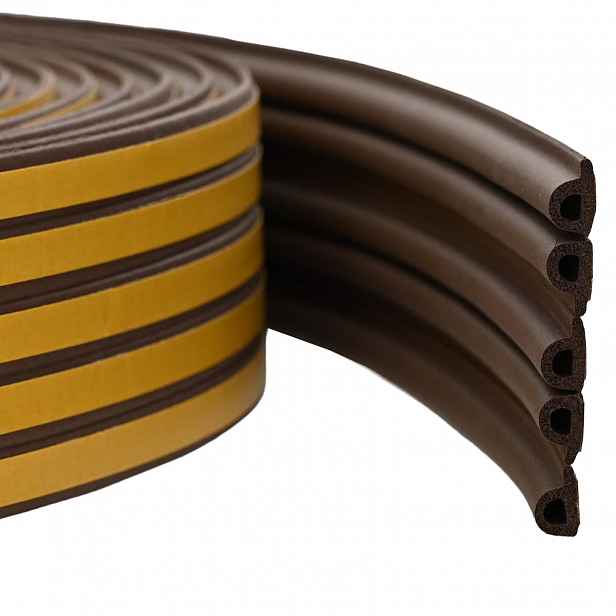 vidaXL Samolepicí okenní těsnění Hnědá 9 x 6 mm 25 m EPDM pěna