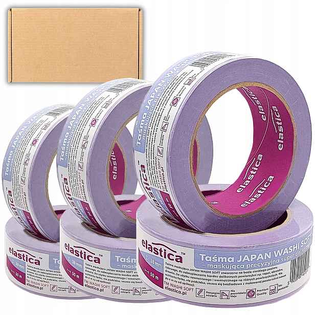 32 x Přesná Páska Pro Odříznutí Čáry 38 mm x 50 m Japonská Washi Fialová