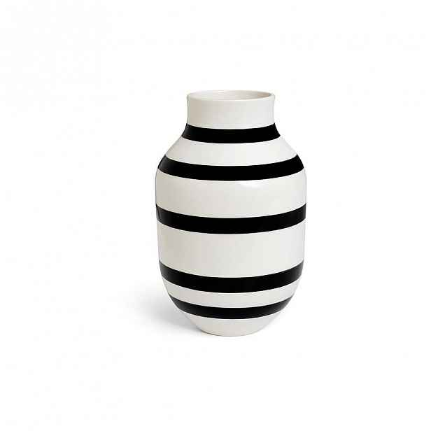 Černo-bílá kameninová váza Kähler Design Omaggio, výška 30,5 cm