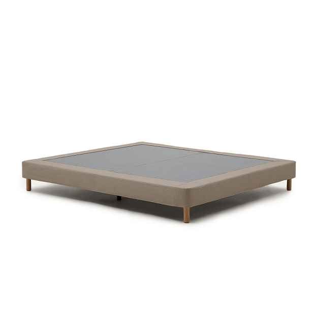 Hnědá čalouněná dvoulůžková postel bez čela 180x200 cm Ofelia – Kave Home