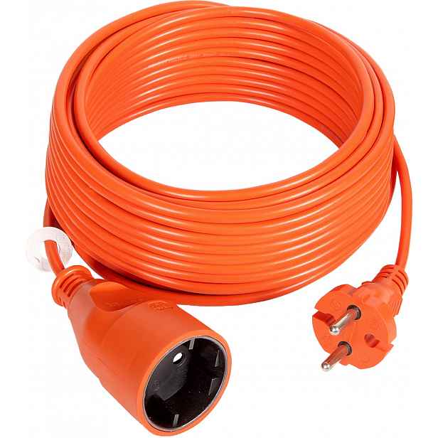 Prodlužovací Kabel pro sekačku na trávu 1 zásuvka 30 m oranžový bez uzemnění
