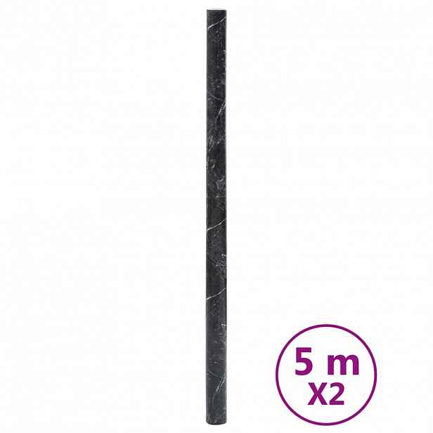 vidaXL Tapety na nábytek samolepicí mramorově černé 90 x 500 cm PVC