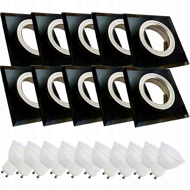 10x Skleněná Stropní Lampa Zapuštěná Do Stropu Křišťál Led Žárovky 1.5W