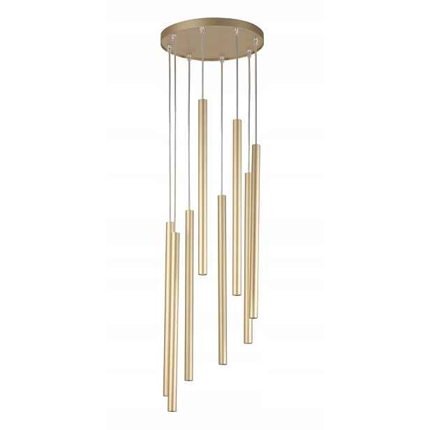Moderní dekorativní závěsná lampa, zlatá, kulatá, nad stůl, 8 bodů Sigma