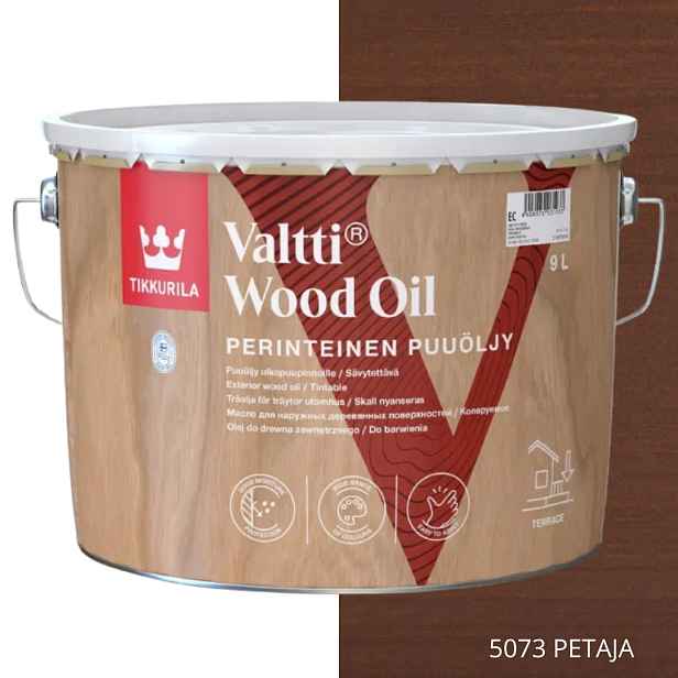Tikkurila Valtti Wood Oil Olej Na Dřevo 9 L Barva 5073 Petaja