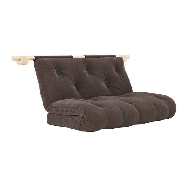 Tmavě hnědá manšestrová rozkládací pohovka 135 cm Hooked – Karup Design