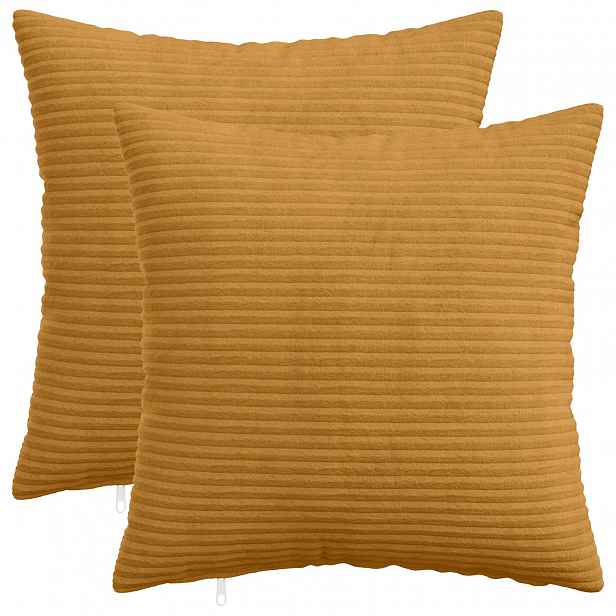 vidaXL Povlak na polštář 2 pcs HEERLEN Žlutá 45 x 45 cm manšestr
