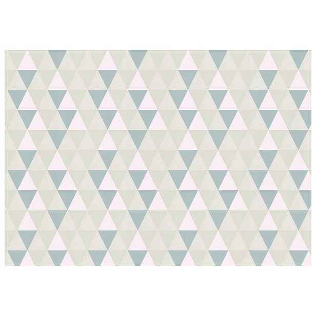 Vliesová fototapeta Geometrické trojúhelníky Béžová světle modrá růžová 520x318 lepidlo
