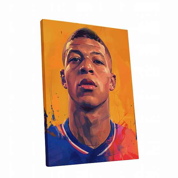 Obraz na plátně Portrét Kyliana Mbappé do bytu, pokoje, obýváku dárek 60x80