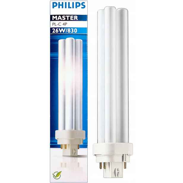 3x Philips Master Pl-c 26W 840 4 Pin Teplá bílá zářivka 4000K žárovka