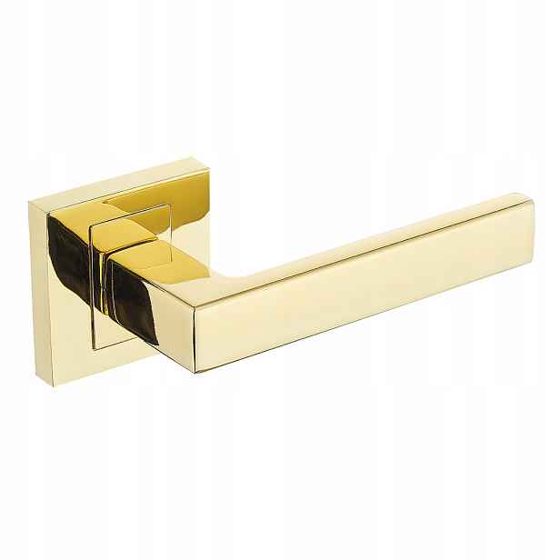 Klika na rozetu Qubik II Zlatý prémiový lesk Kuchinox 123 mm