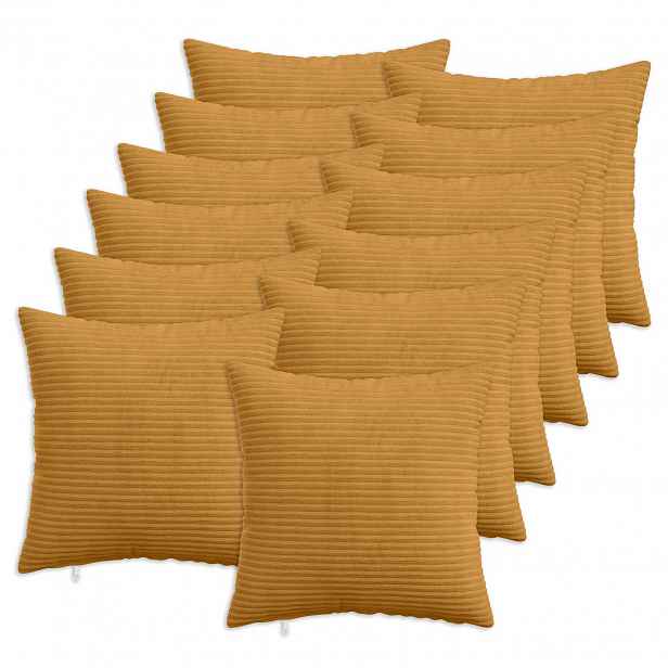vidaXL Povlak na polštář 12 pcs HEERLEN Žlutá 45 x 45 cm manšestr