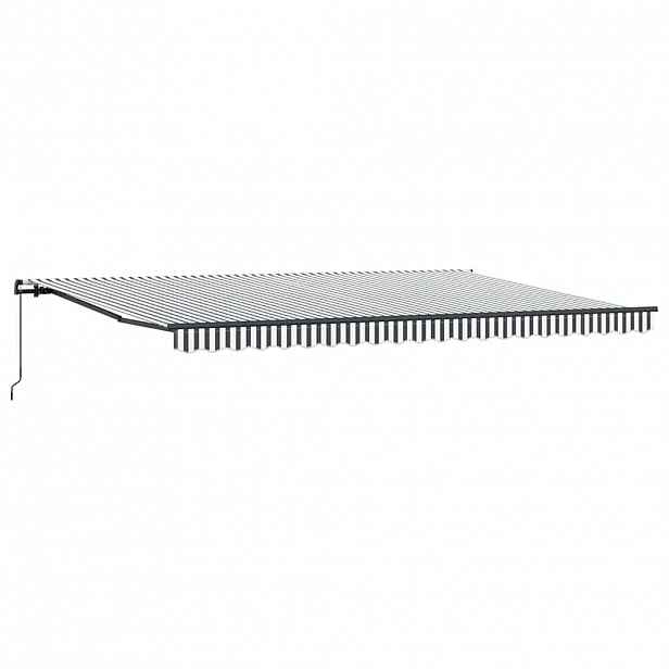 vidaXL Ručně zatahovací markýza antracitová a bílá 500 x 300 cm