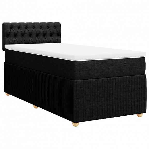vidaXL Box spring postel s matrací černá 80 x 200 cm textil