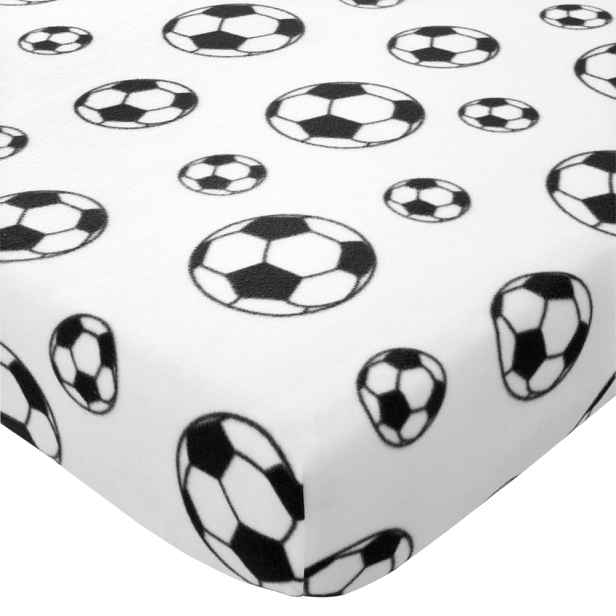 Bílé napínací fleecové dětské prostěradlo na jednolůžko 90x190 cm Football – Catherine Lansfield