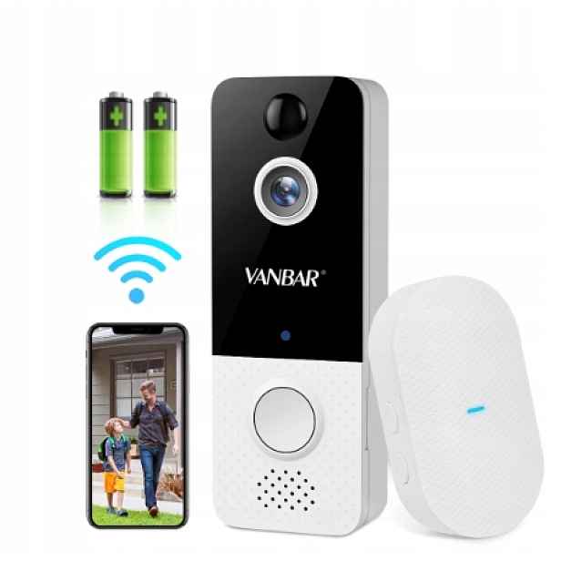 vanbar Bezdrátový dveřní zvonek 1080p s Wi-Fi kamerou
