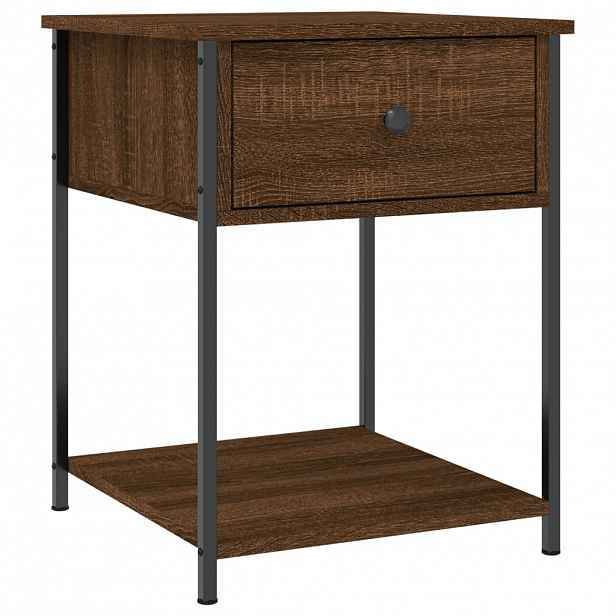 vidaXL Noční stolek hnědý dub 44 x 45 x 58 cm kompozitní dřevo