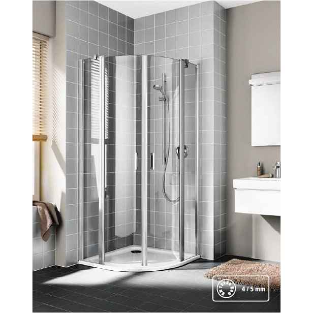 Kout sprchový Kermi Casa XS 1000×1000 mm stříbrná/čiré sklo R550