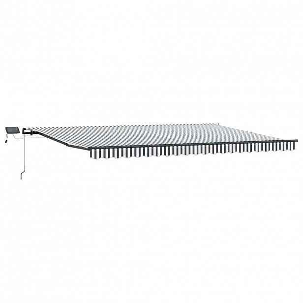vidaXL Ručně zatahovací markýza s LED antracitová a bílá 500 x 300 cm