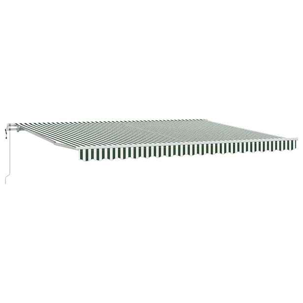 vidaXL Stahovací markýza Zelená a bílá 450 × 350 cm Látka a hliník