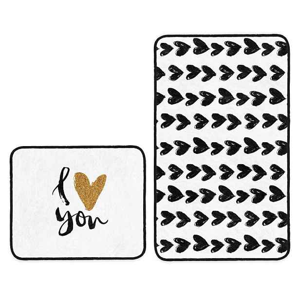Bílo-černé koupelnové předložky v sadě 2 ks 60x100 cm – Mila Home