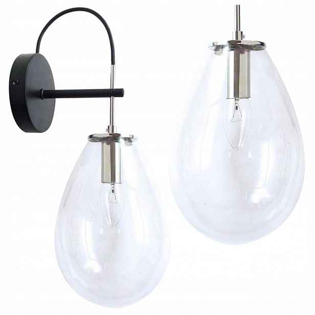 Nástěnná Lampa Fondi Černá Transparentní 1XE14 Light Prestige