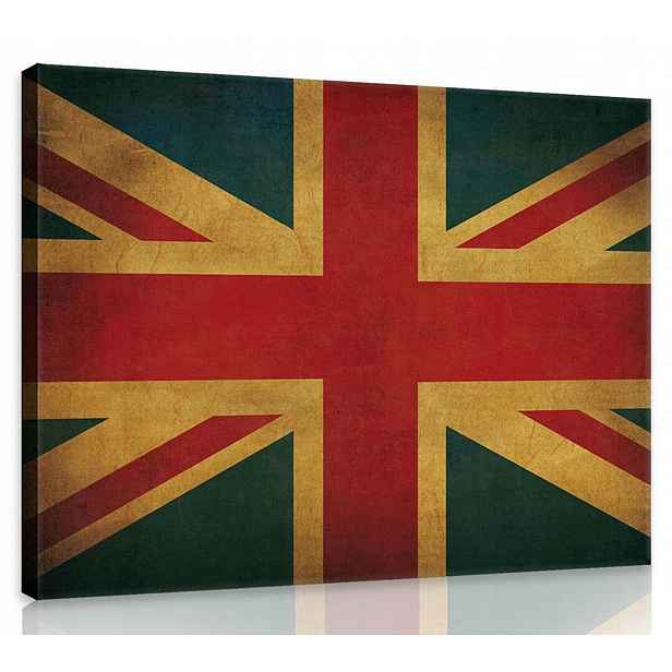 Obraz Na Plátně Plátno 100x75 Vlajka Velké Británie Uk Retro Sepia Vintage