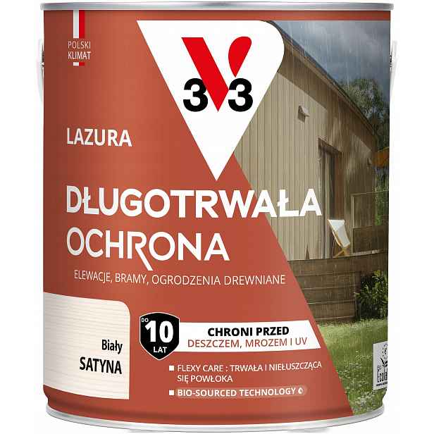 V33 Lazura Dlouhotrvající ochrana 10 let Bílý satén 2.5 L