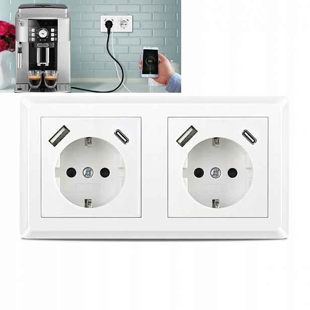 Zásuvka Dvojitá 5V 3.4 A S Nabíječkou Usb A+c