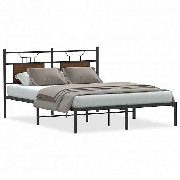 vidaXL Rám postele bez matrace hnědý dub 150 x 200 cm kompozitní dřevo