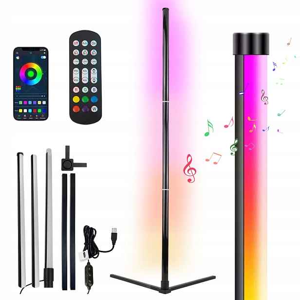 Chytrá Stojací Lampa Led Rgb Rohová, Stojací Lampa 155 CM