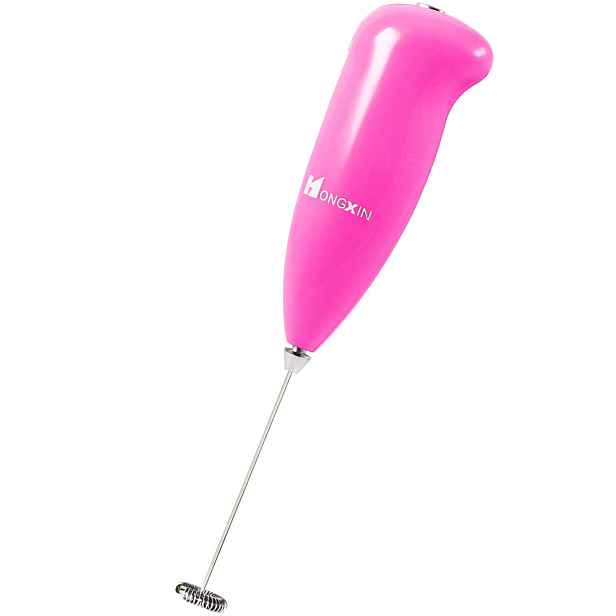 Kitchen&home 053123 Ruční šlehač na mléko, pěnice mléka, růžový, 21cm