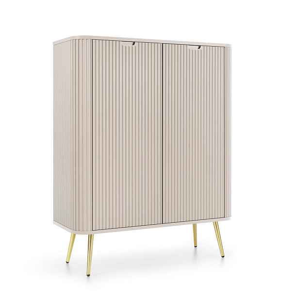 MASSENO VYSOKÁ KOMODA ZENZERO, 103/129/39 cm s 2 dvířky, kašmírová