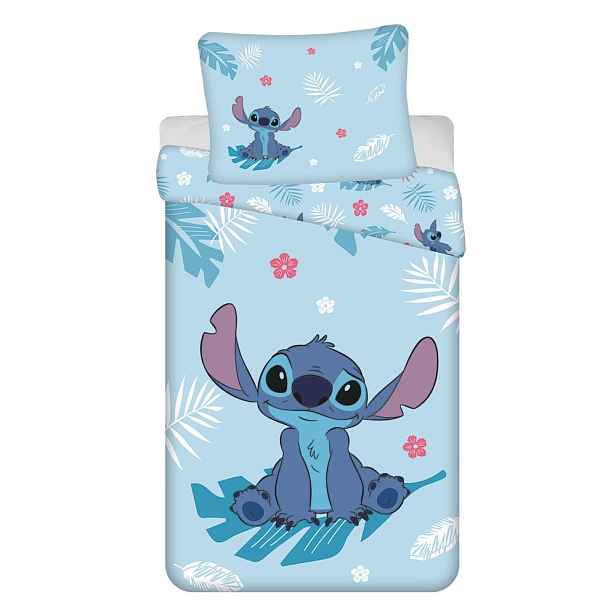 Modré bavlněné dětské povlečení na jednolůžko 140x200 cm Lilo and Stitch "Blue"  – Jerry Fabrics
