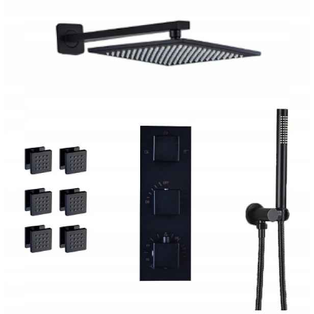 Podomítkový Termostat Hydromasážní Set Dešťová Sprcha 25 CM