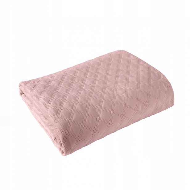 Prošívaný přehoz Velvi velvet 220x240 Velvi světle růžový