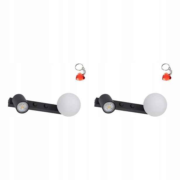 Tk Lighting Sada 2x Reflektorové nástěnné svítidlo černé 2xGU10 10W Led Pohyblivé