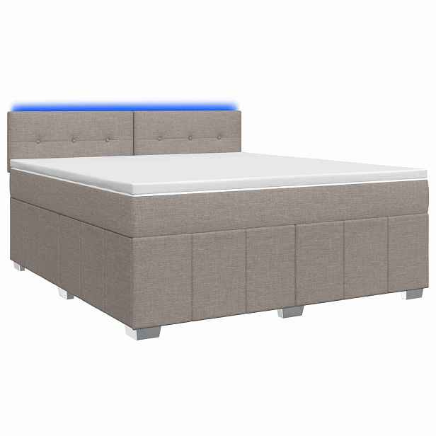 vidaXL Postel boxspring s matrací s čelo Taupe 140 x 200 cm Textil