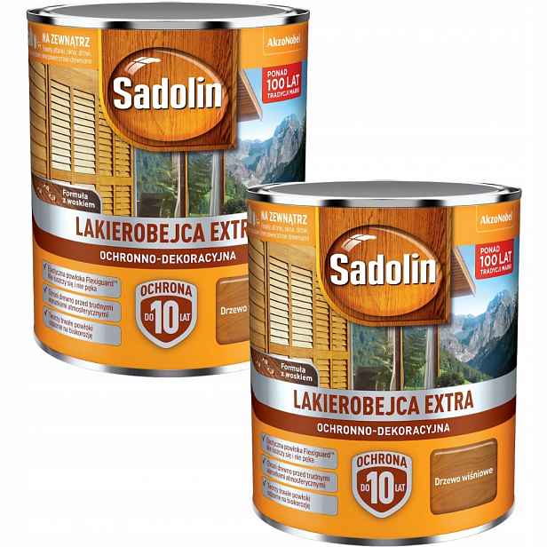 Set Sadolin Extra 2x0,75L Lakobejca Na Dřevo Třešňové Dřevo 1,5L