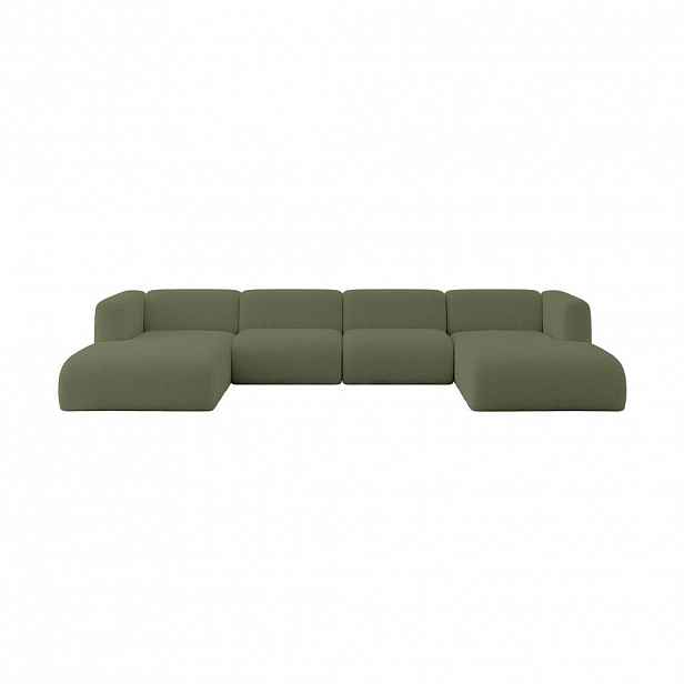 ALTDECOR SEDACÍ SOUPRAVA DO U MIRA-U2 408x179x70 Zelená Bouclé