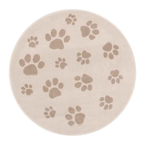 Béžový dětský koberec ø100 cm Paws Light Beige – FD